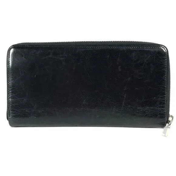 PRADA 2M1264 Skull skull Long wallet Zip Around Long Wallet Leather Black